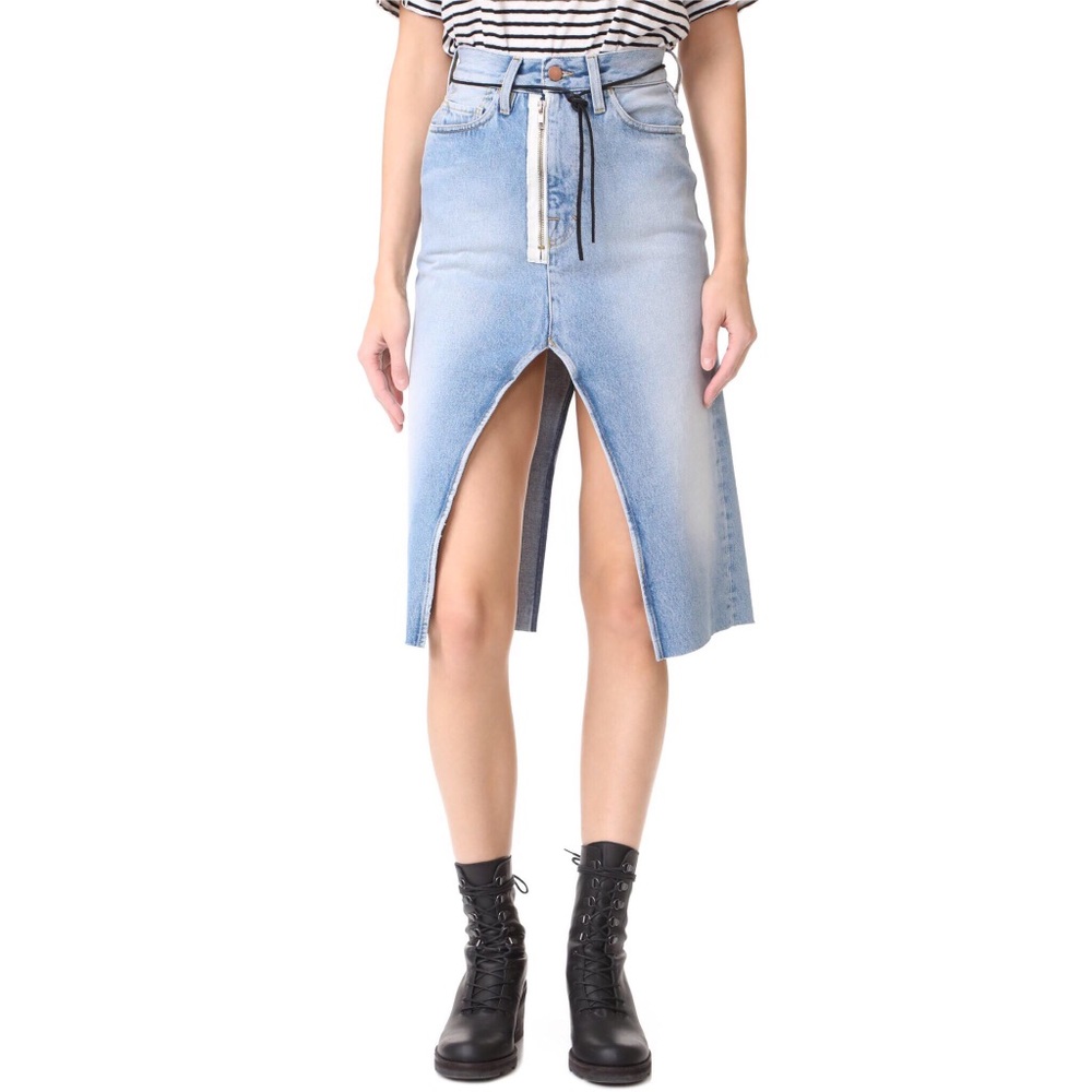 Aries Holmes light wash denim skirt